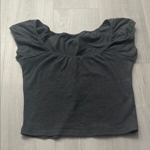 Brandy Melville Charcoal Short Sleeve Top